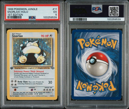 PSA EX 5 - 1999 POKEMON JUNGLE 1ST EDITION SNORLAX-HOLO #11