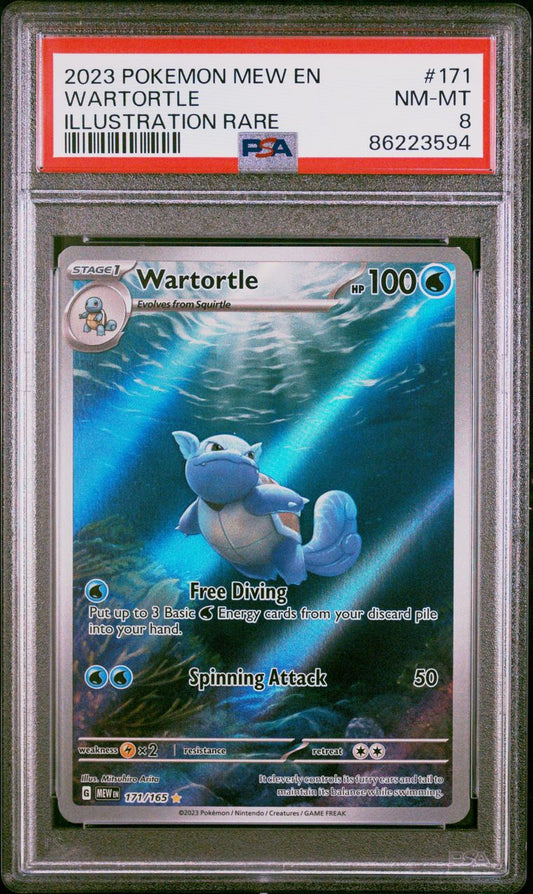 PSA NM-MT 8 - POKEMON MEW EN-151 - WARTORTLE - 171/165