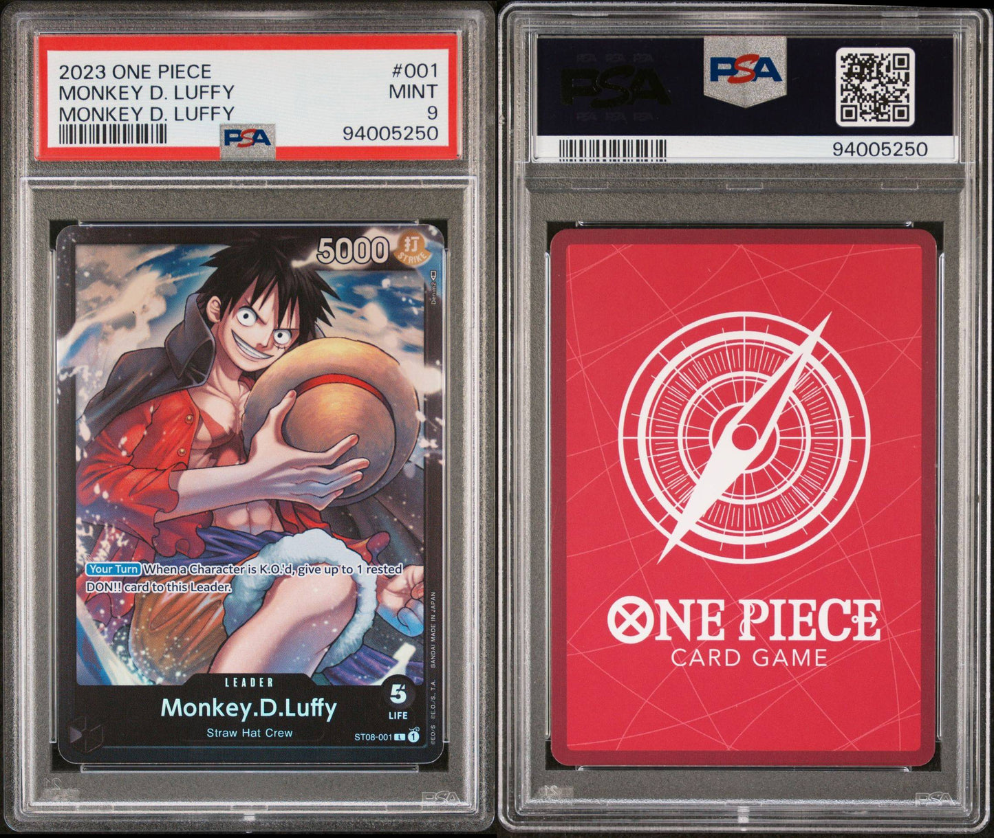 PSA 9 - MINT - 2023 ONE PIECE STARTER DECK-MONKEY D. LUFFY 001