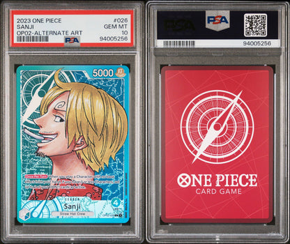 PSA 10 - GEM MINT - 2023 ONE PIECE PARAMOUNT WAR 026 SANJI ALTERNATE ART