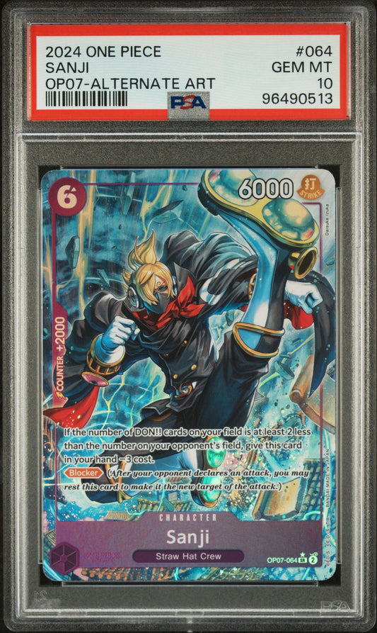 PSA 10 - 2024 ONE PIECE 500 YEARS IN THE FUTURE 064 SANJI ALTERNATE ART