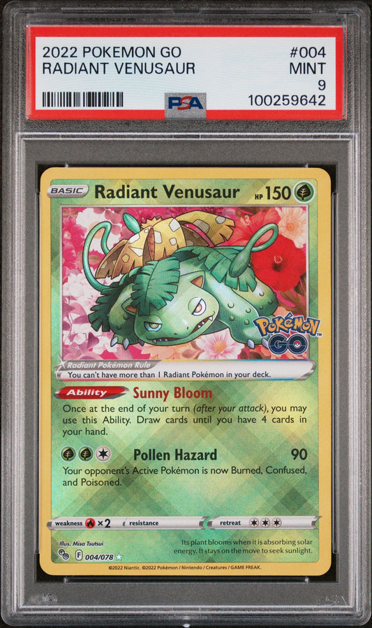 PSA MINT 9 - 2022 POKEMON GO RADIANT VENUSAUR #004