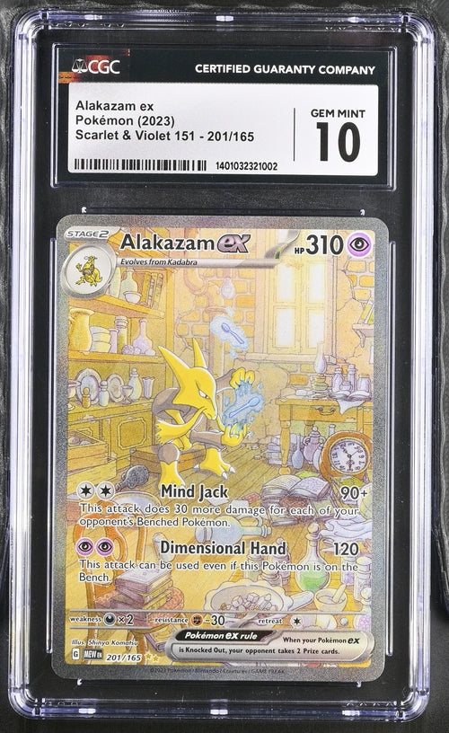 CGC 10 - GEM MINT - POKEMON 2023 - 151 - ALAKAZAM EX - 201/165