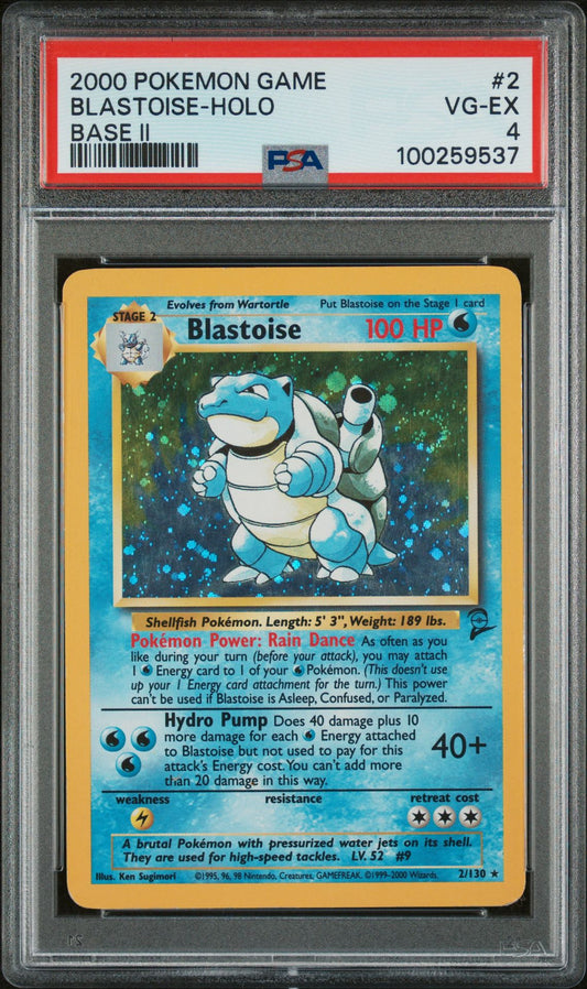 PSA VG-EX 4 - 2000 POKEMON GAME BASE IIBLASTOISE-HOLO #2