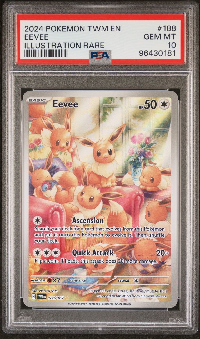 PSA 10 - POKEMON TWM EN-TWILIGHT MASQUERADE - GEM MT - EEVEE #188