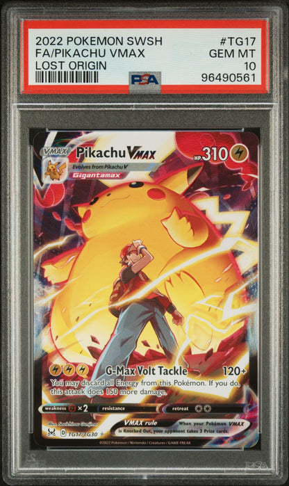 PSA 10 - 2022 POKEMON SWORD & SHIELD LOST ORIGIN TG17 FULL ART/PIKACHU VMAX