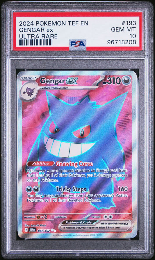 PSA 10 - POKEMON TEF EN-TEMPORAL FORCES - GEM MT - GENGAR EX - # 193