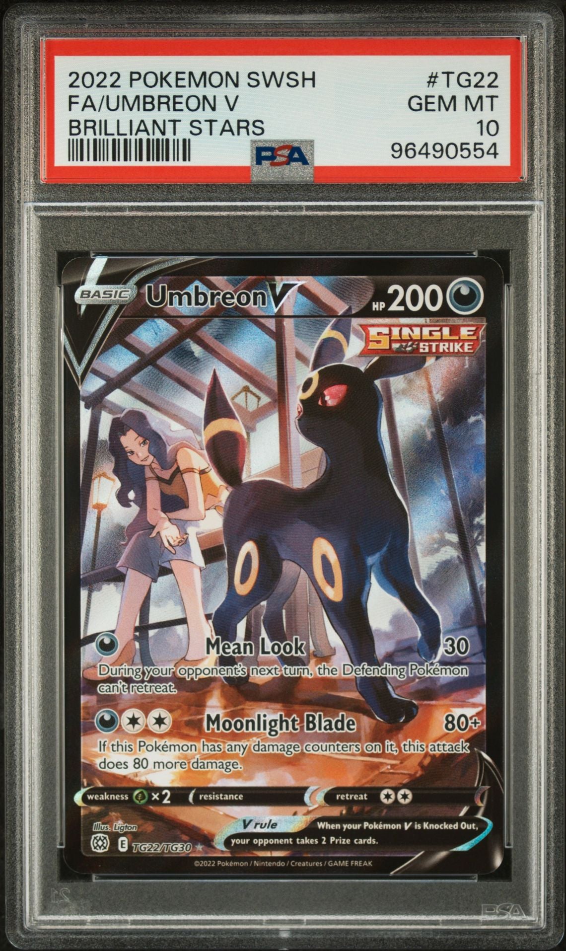 PSA 10 - 2022 POKEMON SWORD & SHIELD BRILLIANT STARS TG22 FULL ART/UMBREON V