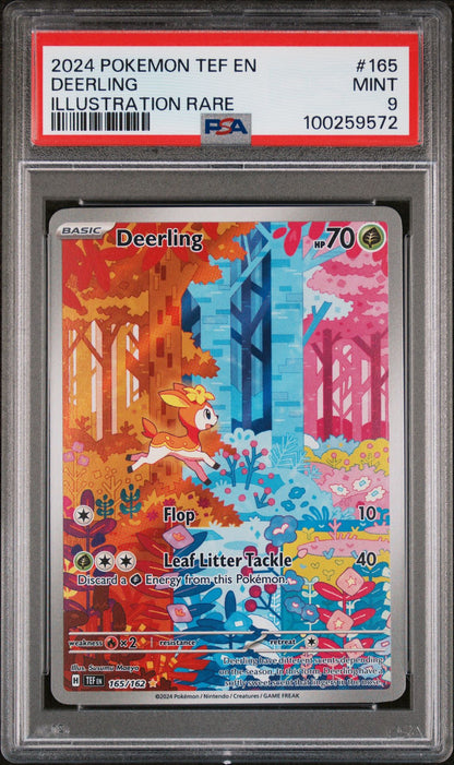 PSA MINT 9 - 2024 POKEMON TEF EN-TEMPORAL FORCES ILLUSTRATION RARE DEERLING #165