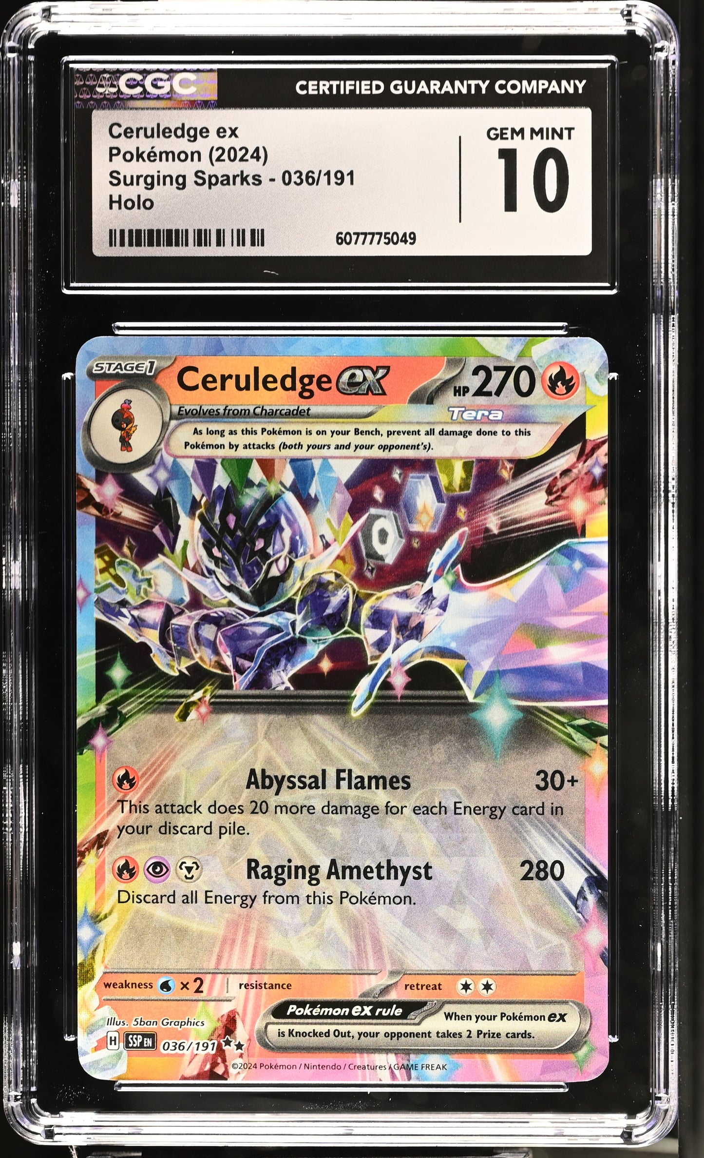 CGC GEM MINT 10 - Ceruledge ex - 036/191