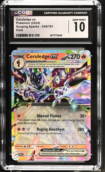 CGC GEM MINT 10 - Ceruledge ex - 036/191