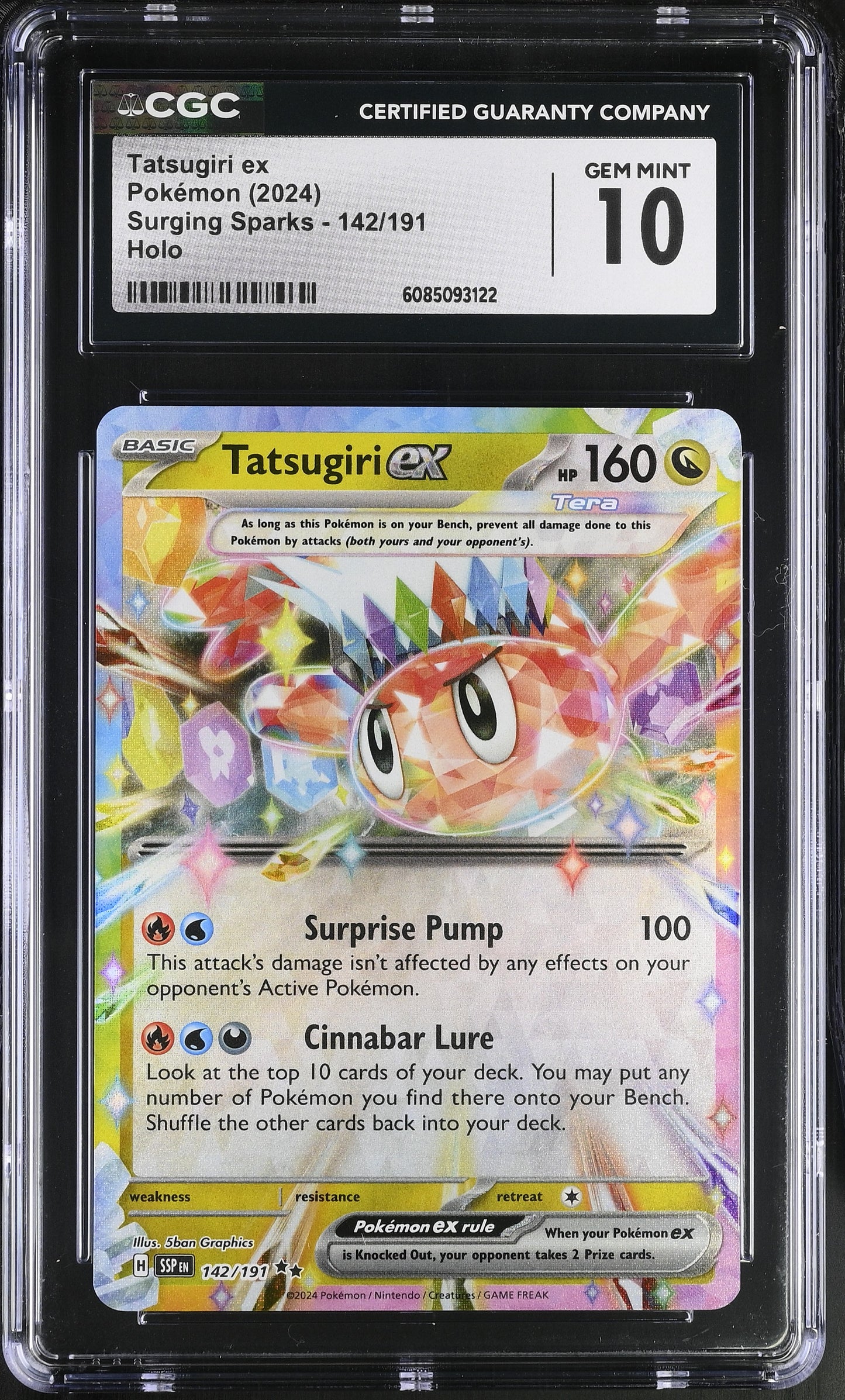 CGC GEM MINT 10 - TATSUGIRI EX - 142/191