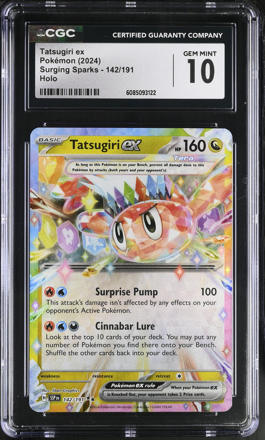 CGC GEM MINT 10 - TATSUGIRI EX - 142/191