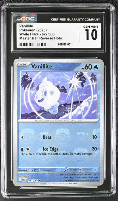 CGC GEM MINT 10 - Vanillite - 027/086