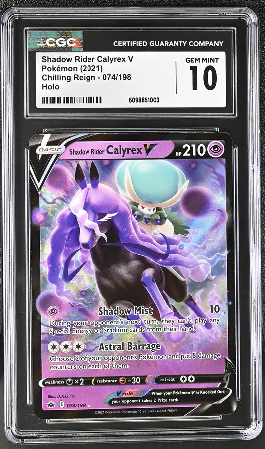 CGC GEM MINT 10 - Shadow Rider Calyrex V - 074/198