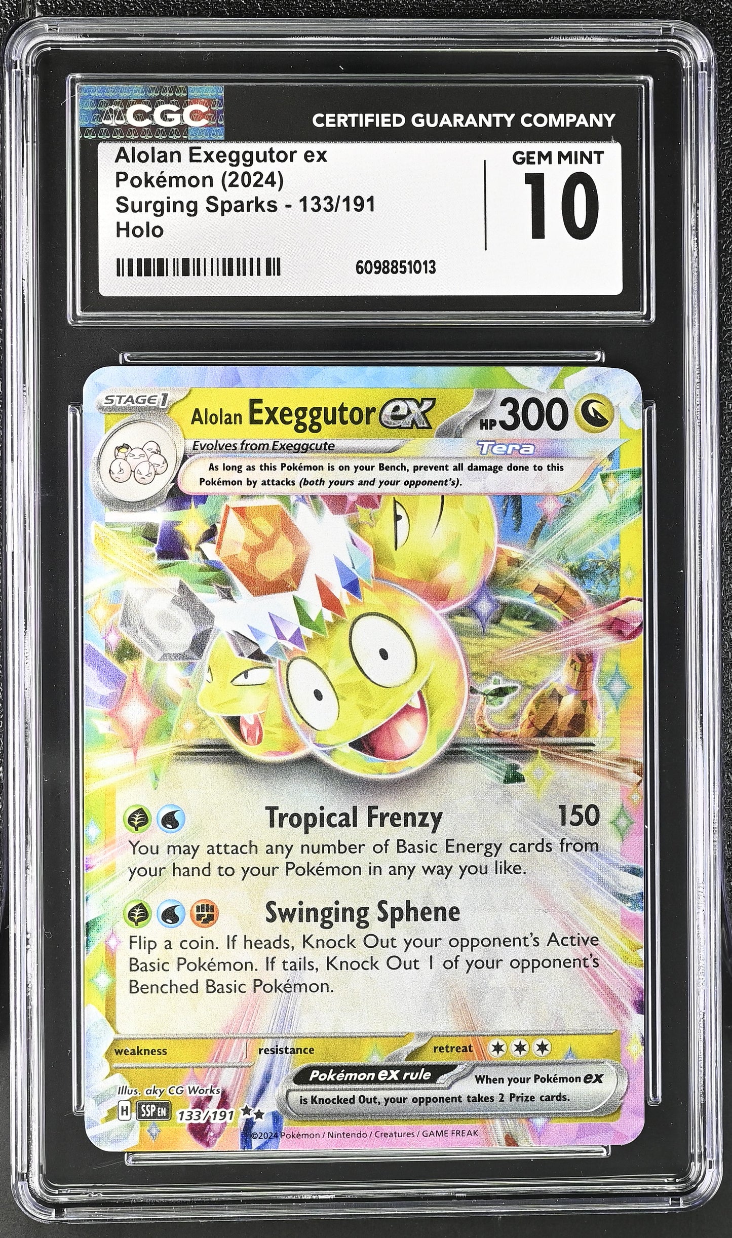 CGC GEM MINT 10 - Alolan Exeggutor ex - 133/191