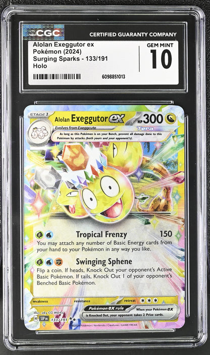 CGC GEM MINT 10 - Alolan Exeggutor ex - 133/191
