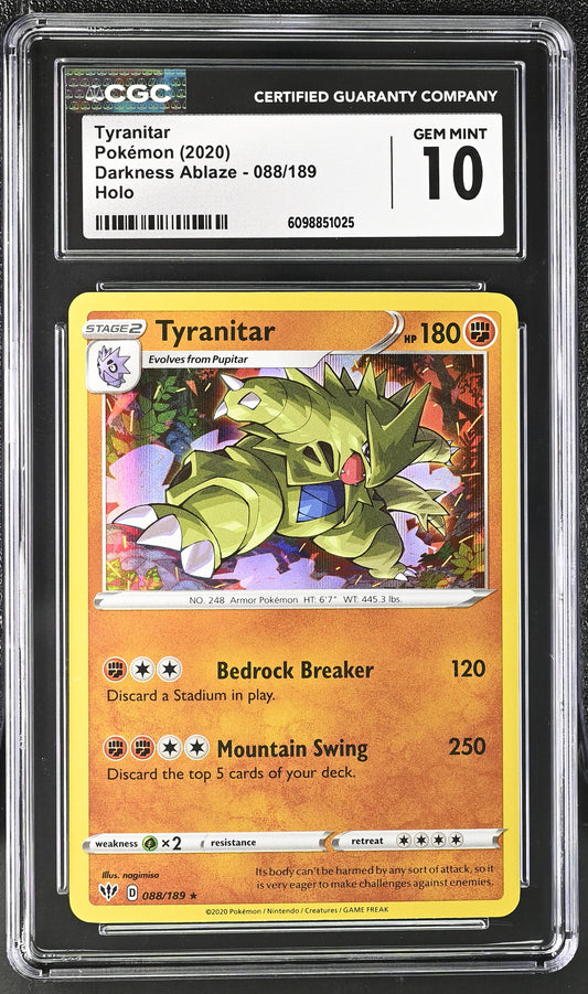 CGC GEM MINT 10 - Tyranitar - 088/189