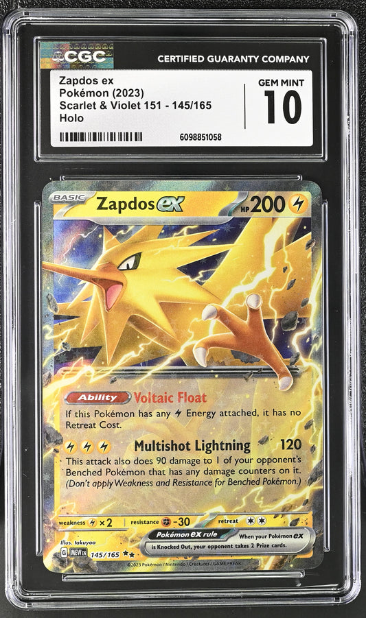 CGC GEM MINT 10 - Zapdos ex - 145/165