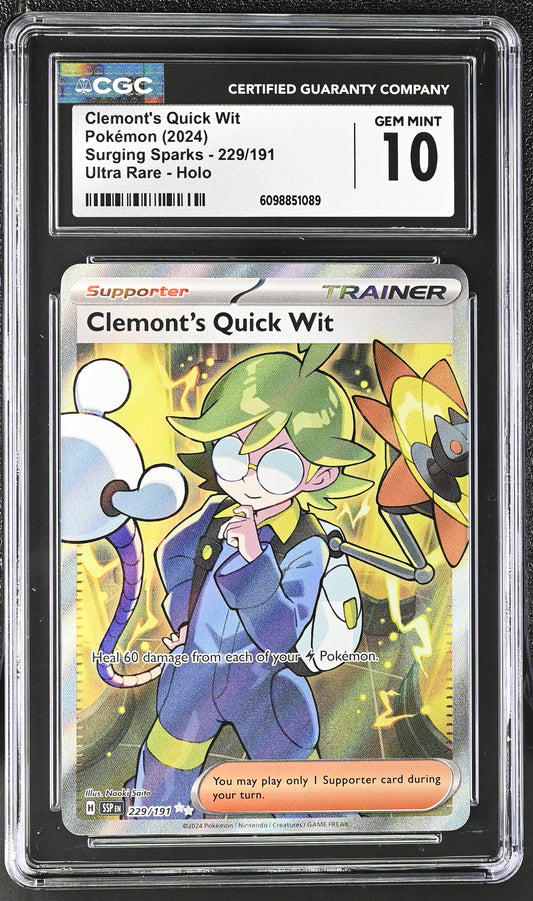 CGC GEM MINT 10 - Clemont's Quick Wit - 229/191