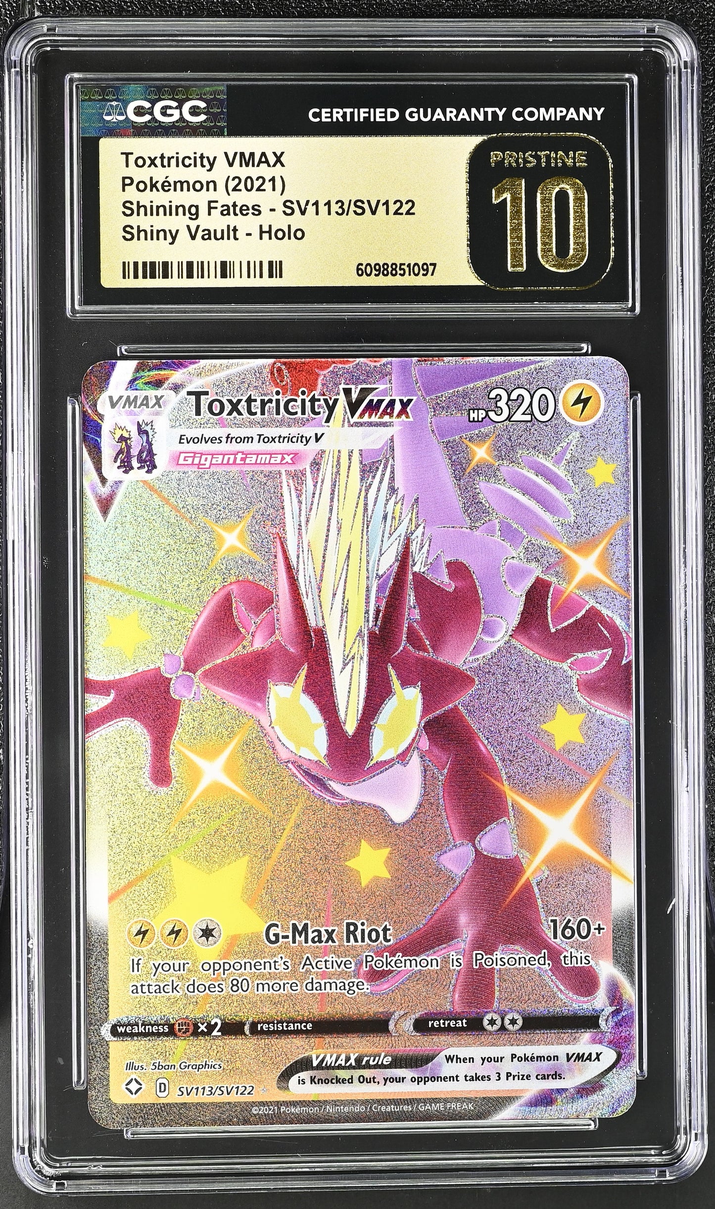 CGC PRISTINE 10 - Toxtricity VMAX -SV113/SV122