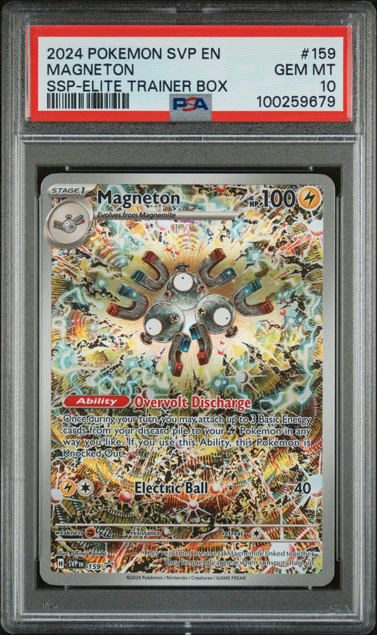 PSA GEM MINT 10 - 2024 POKEMON SVP EN-SV BLACK STAR PROMO SSP-ELITE TRAINER BOX MAGNETON #159