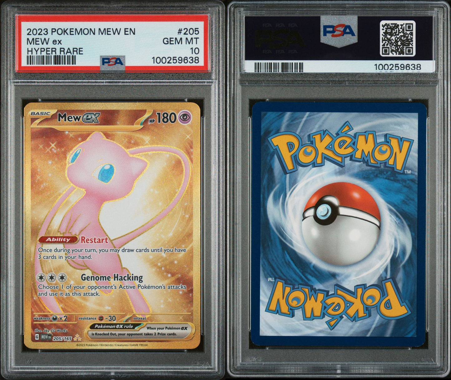 PSA GEM MINT 10 - 2023 POKEMON MEW EN-151 HYPER RAREMEW ex #205