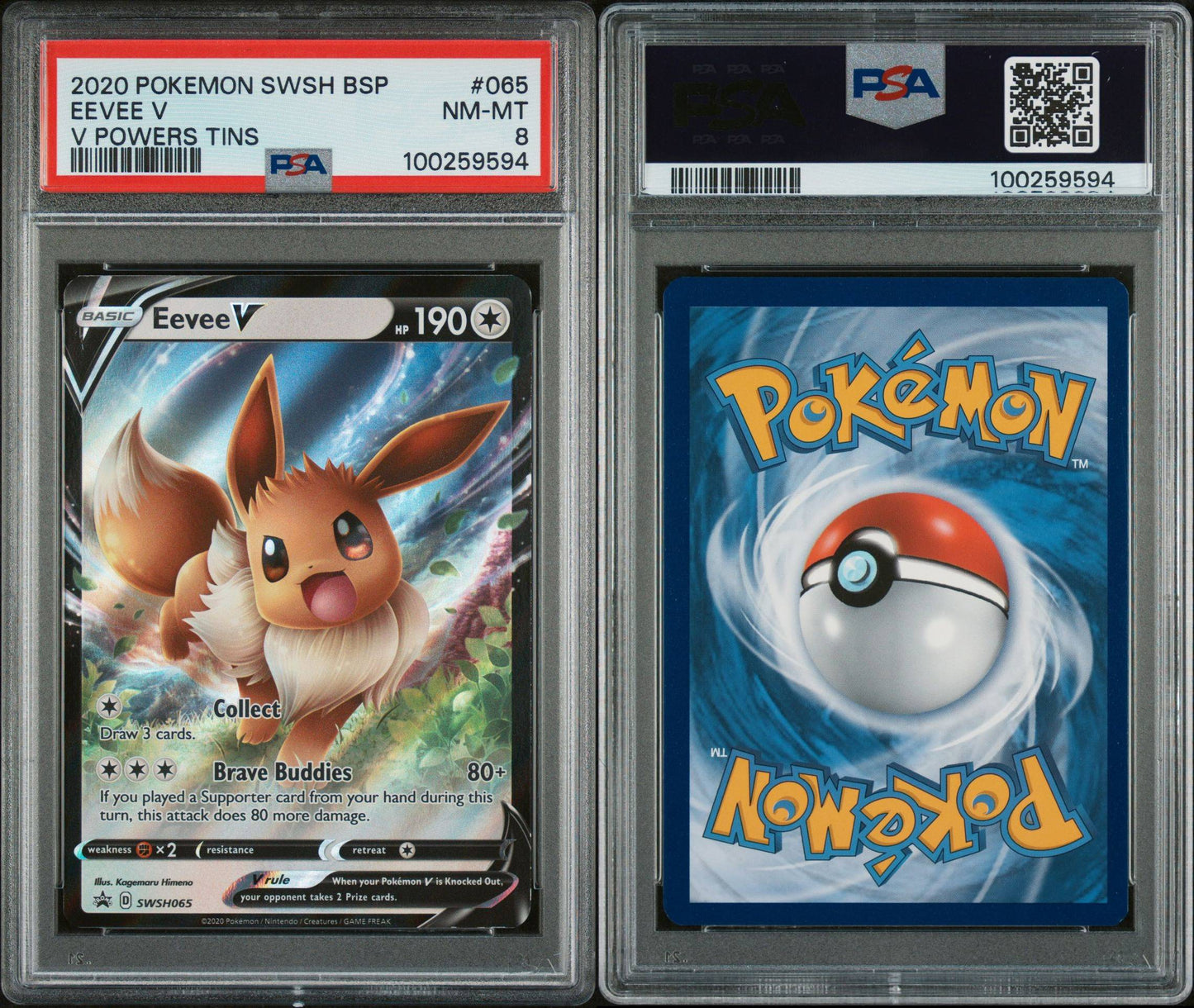 9 CARD SET - EEVEE EVOLUTIONS SET - PSA GRADED 8, 9, 10.