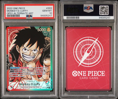 PSA 10 - OP01-003 Monkey D. Luffy Alternate Art. Gem Mint