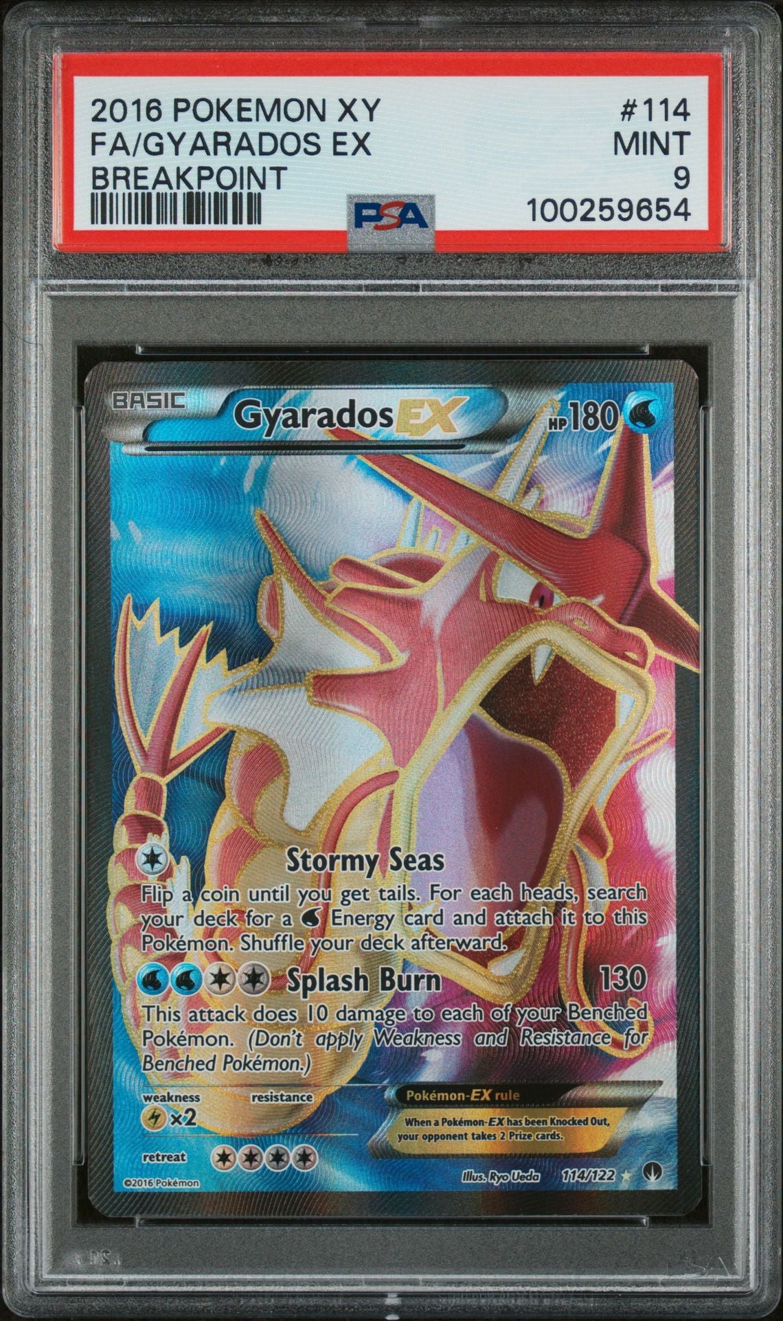 PSA MINT 9 - 2016 POKEMON XY BREAK POINT FA/GYARADOS EX #114