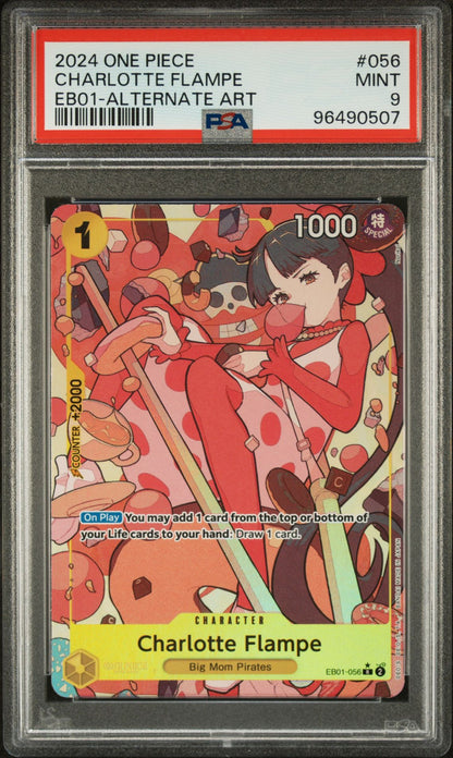 PSA 9 - 2024 ONE PIECE EXTRA BOOSTER -MEMORIAL COLLECTION- 056 CHARLOTTE FLAMPE ALTERNATE ART