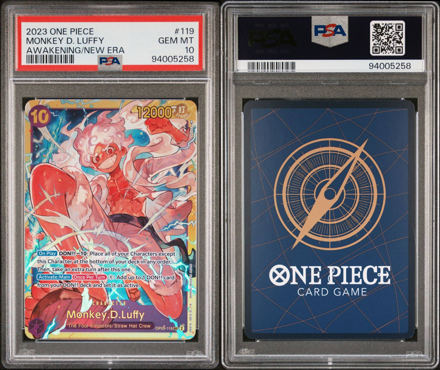 PSA 10 - GEM MINT - 2023 ONE PIECE AWAKENING OF THE NEW ERA 119 MONKEY D. LUFFY