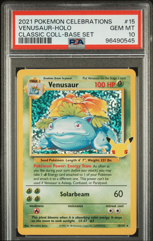 PSA 10 - 2021 POKEMON CELEBRATIONS CLASSIC COLLECTION 15 VENUSAUR-HOLO (PRE-ORDER)