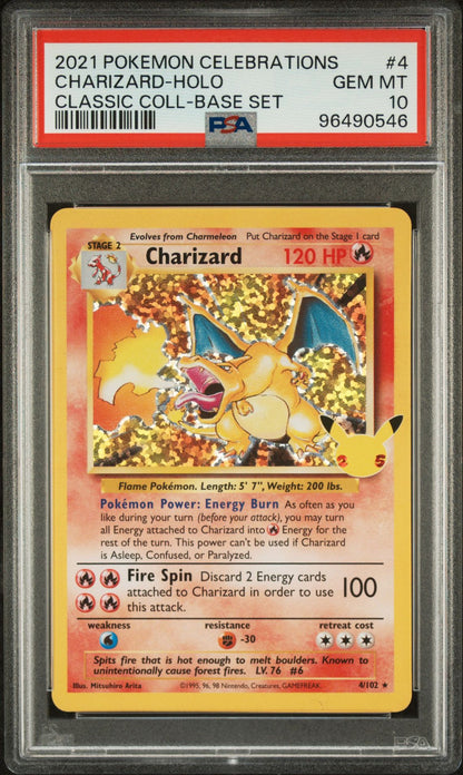 PSA 10 - 2021 POKEMON CELEBRATIONS CLASSIC COLLECTION 4 CHARIZARD-HOLO (PRE-ORDER)