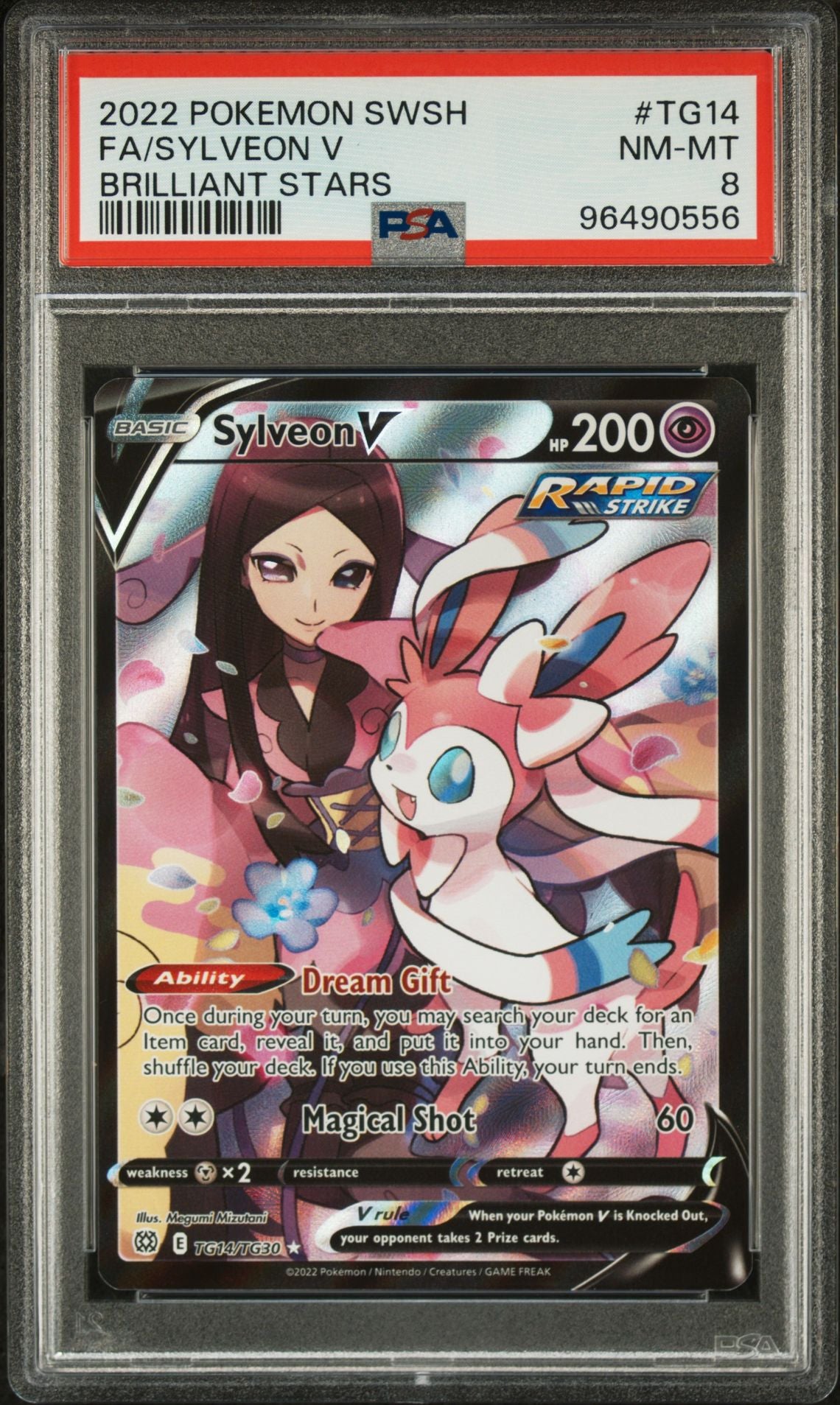 PSA 8 - 2022 POKEMON SWORD & SHIELD BRILLIANT STARS TG14 FULL ART-SYLVEON V (PRE-ORDER)