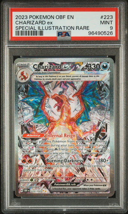 PSA 9 - 2023 POKEMON OBF EN-OBSIDIAN FLAMES 223 CHARIZARD EX SPECIAL ILLUSTRATION RARE (PRE-ORDER)