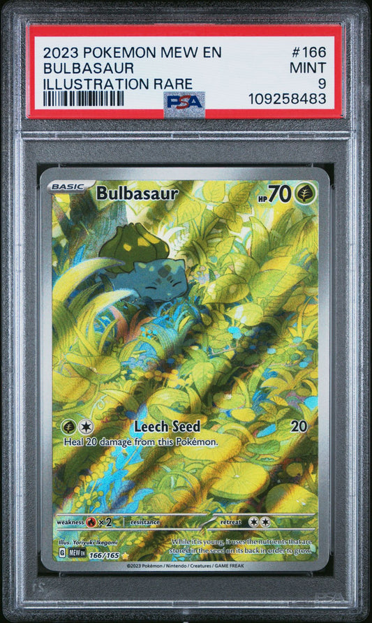 PSA MINT 9 - 2023 POKEMON MEW EN-151 166 BULBASAUR ILLUSTRATION RARE