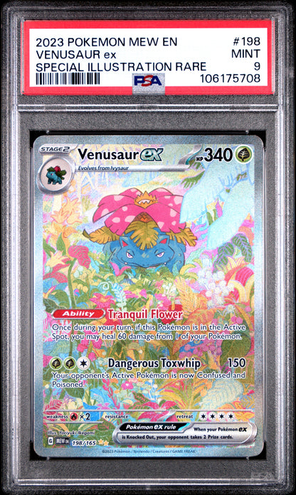 PSA MINT 9 - 2023 POKEMON MEW EN-151 #198 VENUSAUR ex SPECIAL ILLUSTRATION RARE