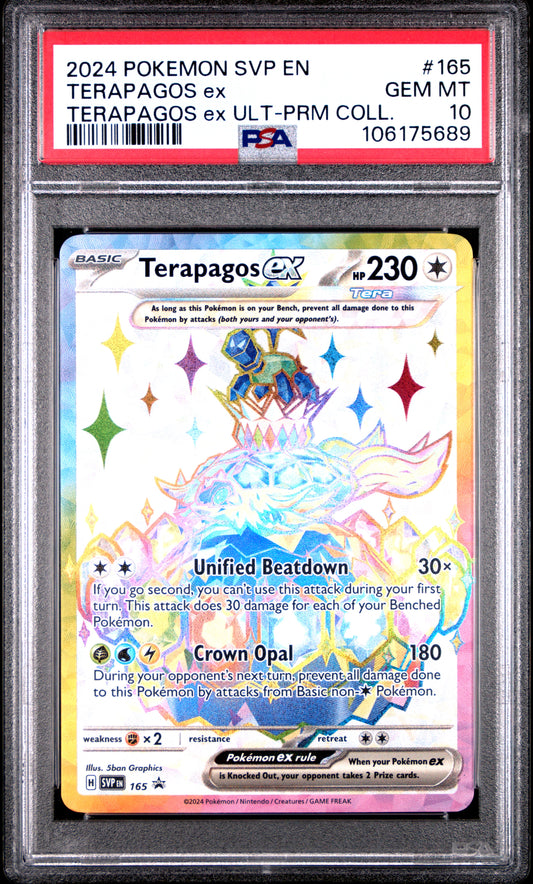 PSA GEM MINT 10 - 2024 POKEMON SVP EN-SV BLACK STAR PROMO #165 TERAPAGOS ex TERAPAGOS ex ULT-PRM COLL.