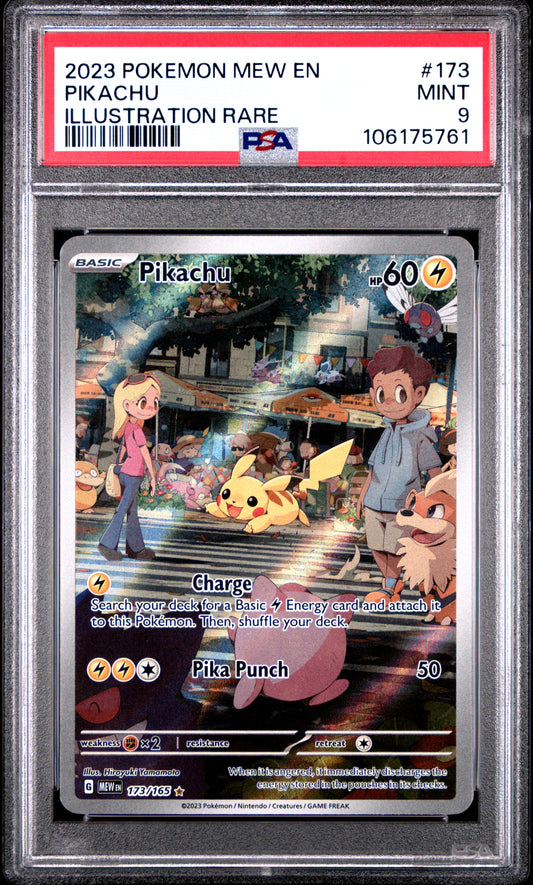 PSA MINT 9 - 2023 POKEMON MEW EN-151 #173 PIKACHU ILLUSTRATION RARE