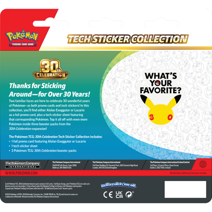 Pokemon 30th Celebration Tech Sticker Collection - Alolan Exeggutor