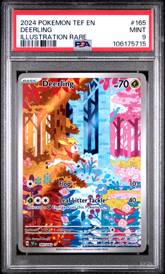 PSA MINT 9 - 2024 POKEMON TEF EN-TEMPORAL FORCES #165 DEERLING ILLUSTRATION RARE